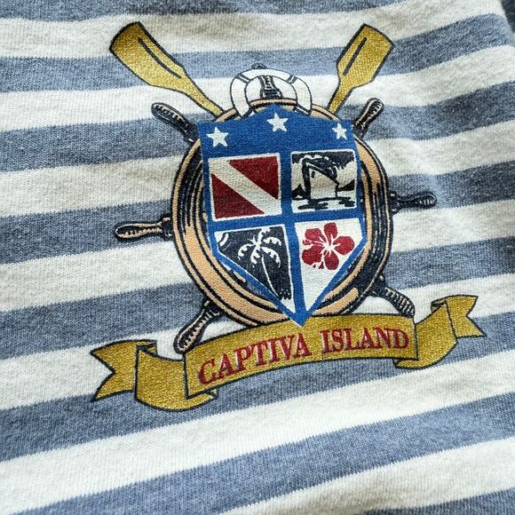 Belton Vintage Striped Nautical Tee XL – Made in USA Cotton Preppy Coastal - Picture 2 of 5